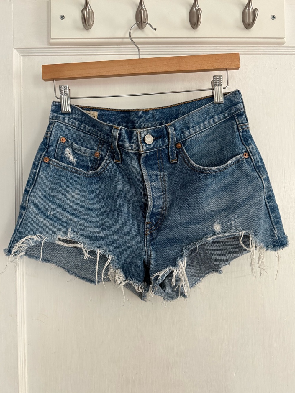 Levi's 501 Cut off Shorts Medium Wash 27